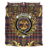 Drummond of Strathallen Tartan Crest Bedding Set - Golden Thistle Style
